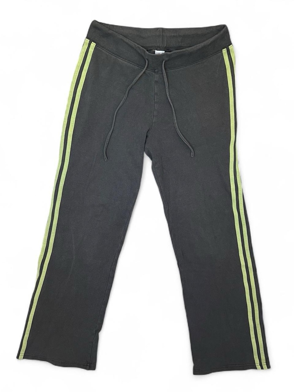 Vital Dark Gray Track Pants Green Stripe